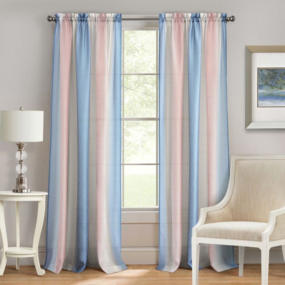 212 Main 50 x 84 in. Spectrum Rod Pocket Window Curtain Panel Rose Quartz &